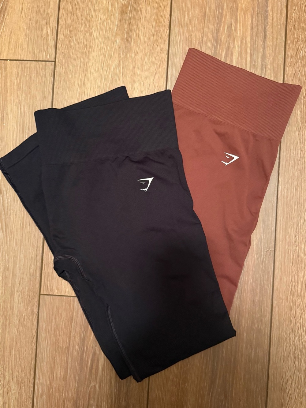 Gymshark High-Waist Leggings Duo in Black & Rust Women's Large
